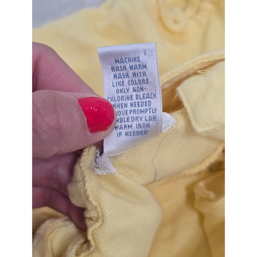Ralph Lauren Baby Girl 6M Cotton Yellow Ruffle Romper Dress Snaps